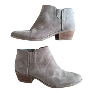 Sam‎ Edelman Circus Suede Ankle Booties Stacked Heel Gray Western Cowgirl 7.5